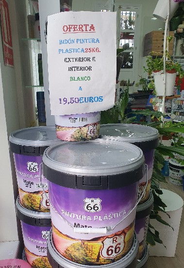 OFERTA BIDON DE PINTURA BLANCA DE EXTERIOR E INTERIOR HASTA FIN DE EXISTENCIA